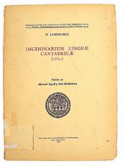 Nicolas Landuchioren Dictionarium Linguae Cantabricae liburuaren azala Gipuzkoako Foru Diputazioak 1958an egindako argitalpenean (KOLDO MITXELENA Kulturunea).<br><br>